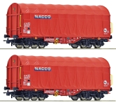 Roco 6600226 - H0 - 2-tlg. Set Schiebeplanenwagen NACCO, Ep. IV
